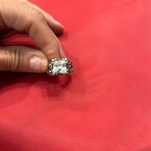 Silpada sterling silver cubic zirconia ring, size 8. Stamped .925 with arrow.